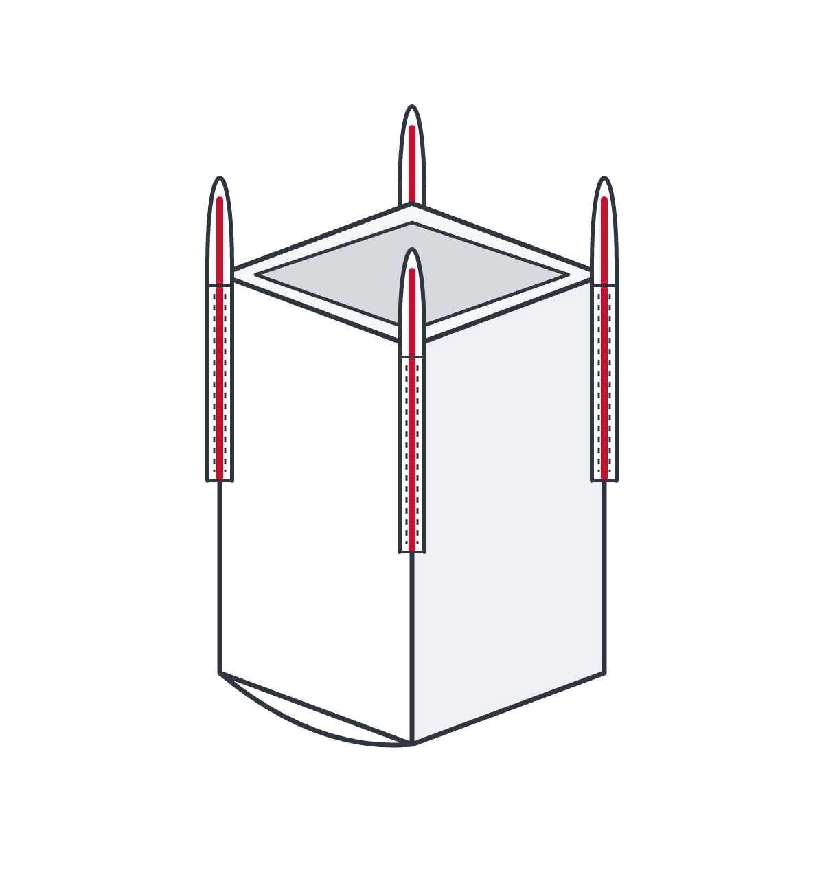 Diagrama: Big Bag superior abierta con fondo plano