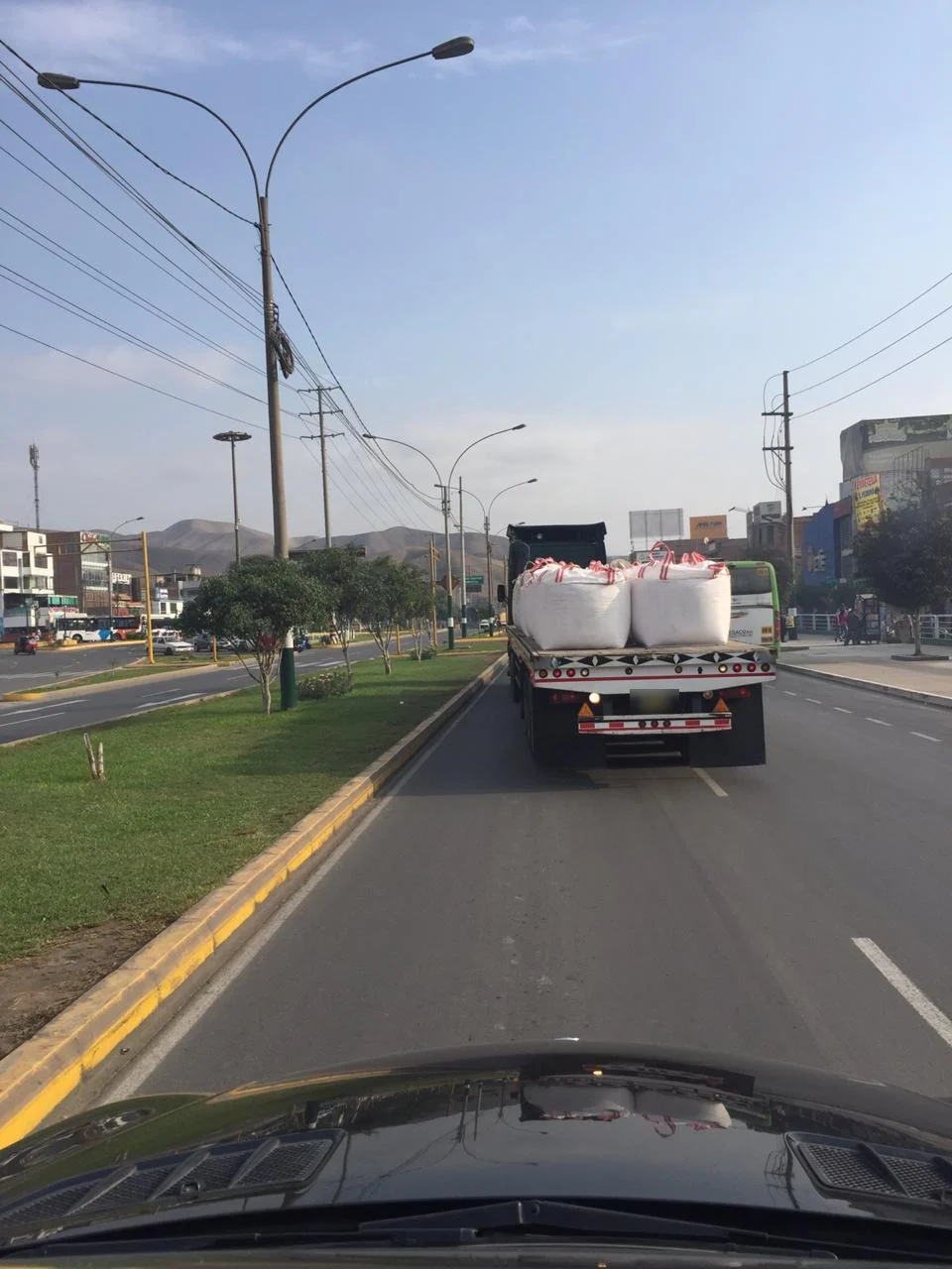 Filled Big Bags on the road